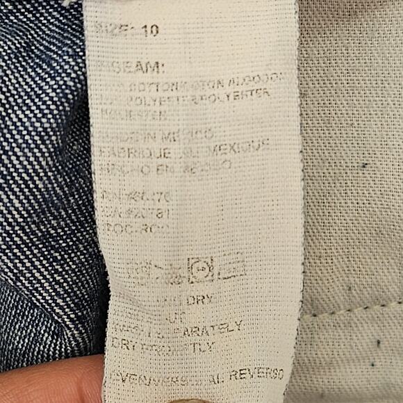 Tommy Hilfiger Jeans Womens 10 y2k Low Rise Dark Wash Blue Denim Wide Leg Pocket - Picture 5 of 14